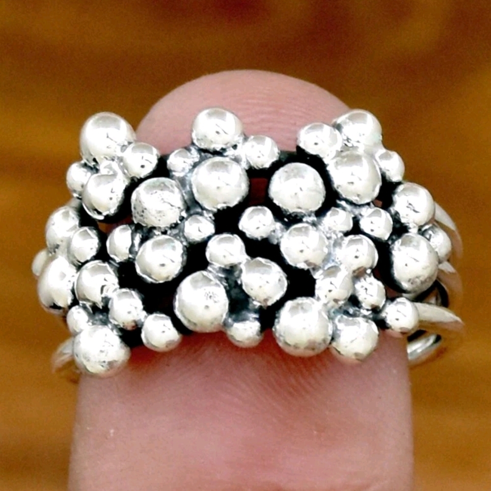 Silver Bubble Cluster Ring - image 3